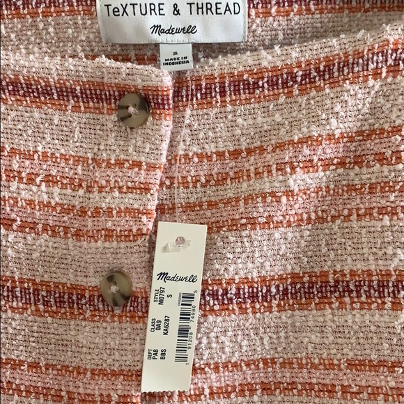 Madewell Texture & Thread Stripe Top Blush Small - Picture 4 of 6